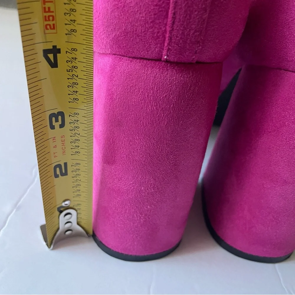 Pink Suede Mary Jane Platform Heels, 7 - Picture 9 of 11